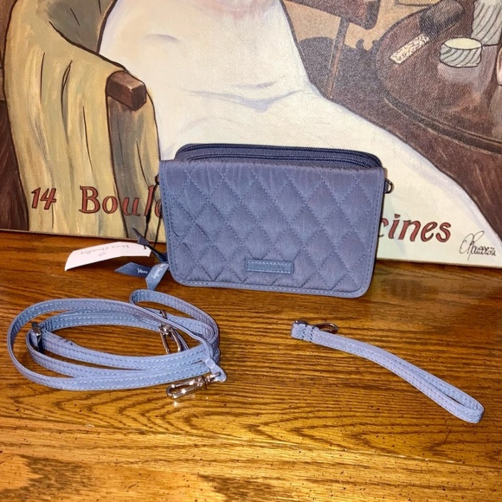 Vera Bradley RFID 3-in-1 Crossbody Clutch -Wristlet - Bag - Gray NWT MSRP $99